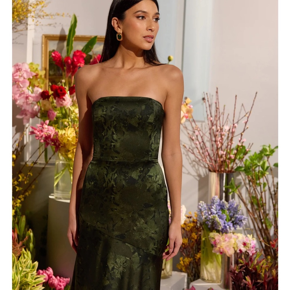 Park & Fifth Strapless Dark Green Dress